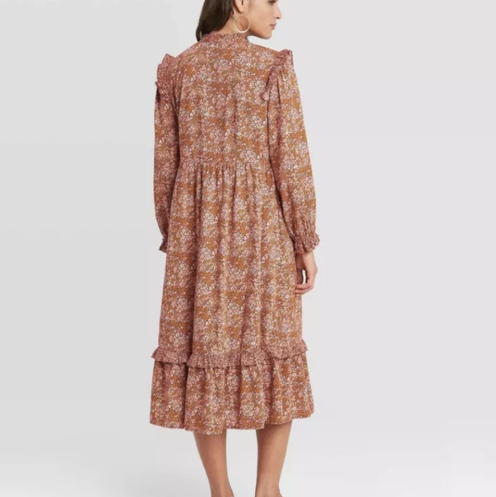 UNIVERSAL THREAD FLORAL PRINT RUFFLE DRESS - Picture 3 of 6